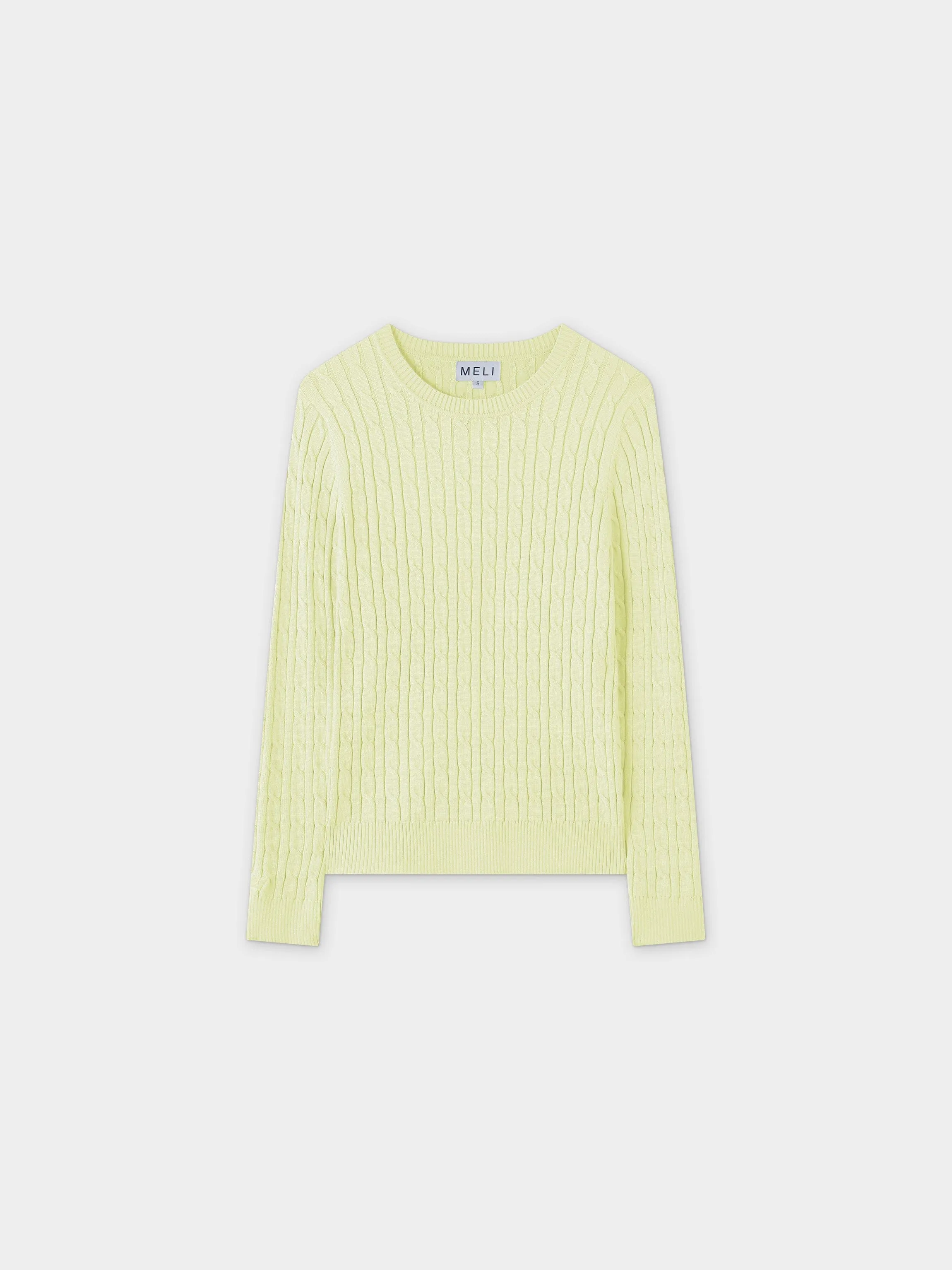 Knit Cable Sweater-Yellow