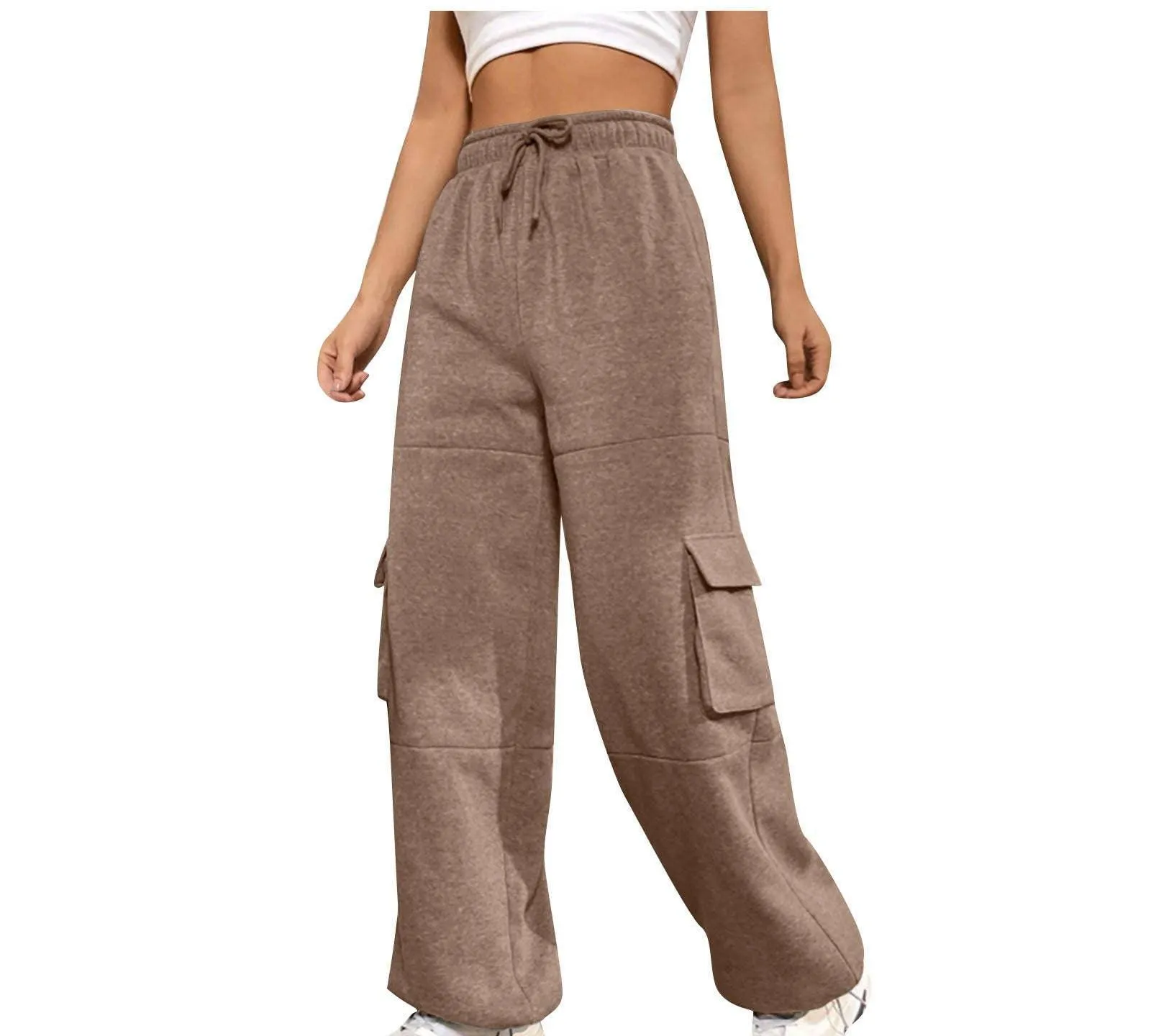 Ladies Elastic Waist Wide Leg Sweatpants 1056