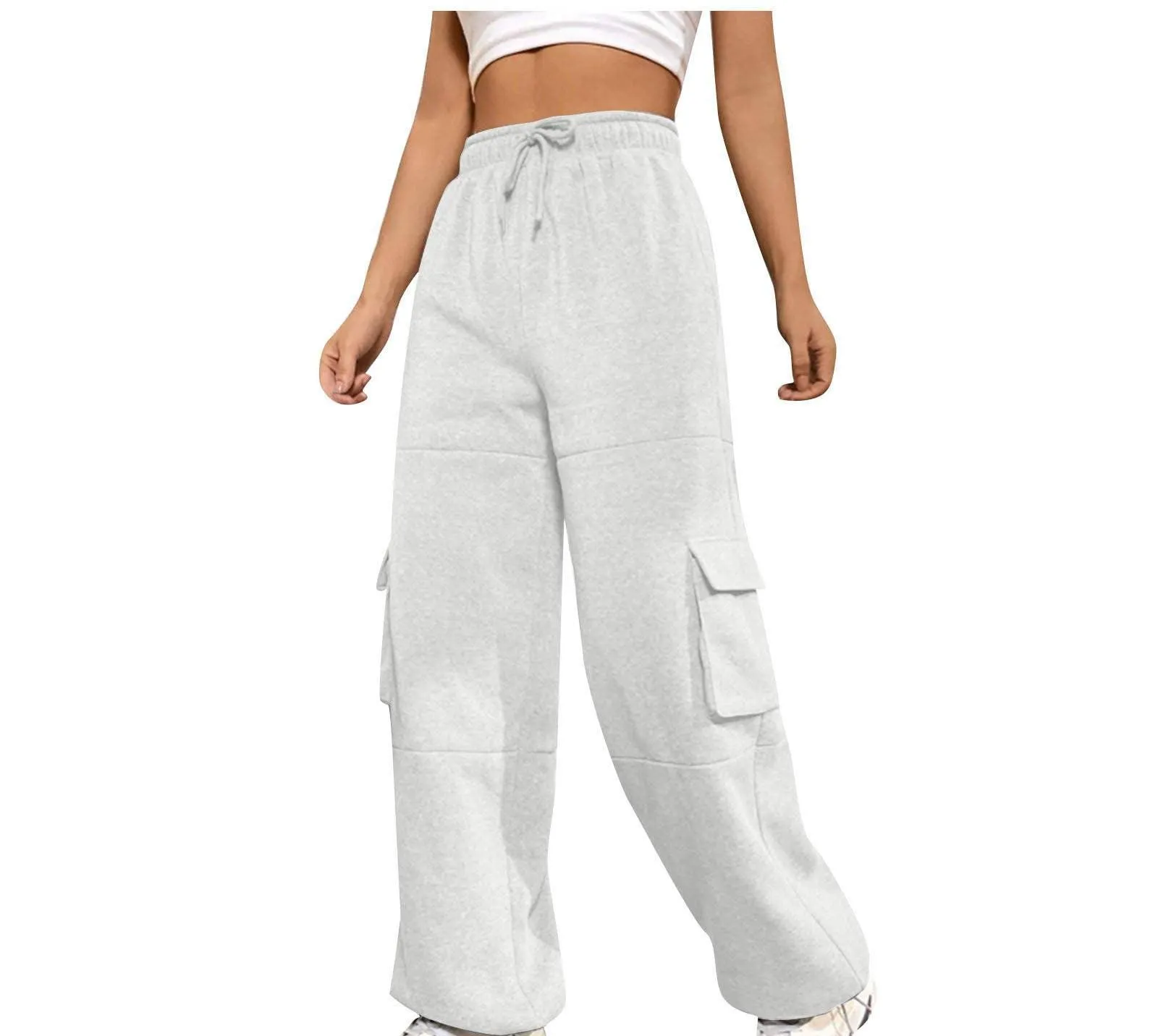 Ladies Elastic Waist Wide Leg Sweatpants 1056