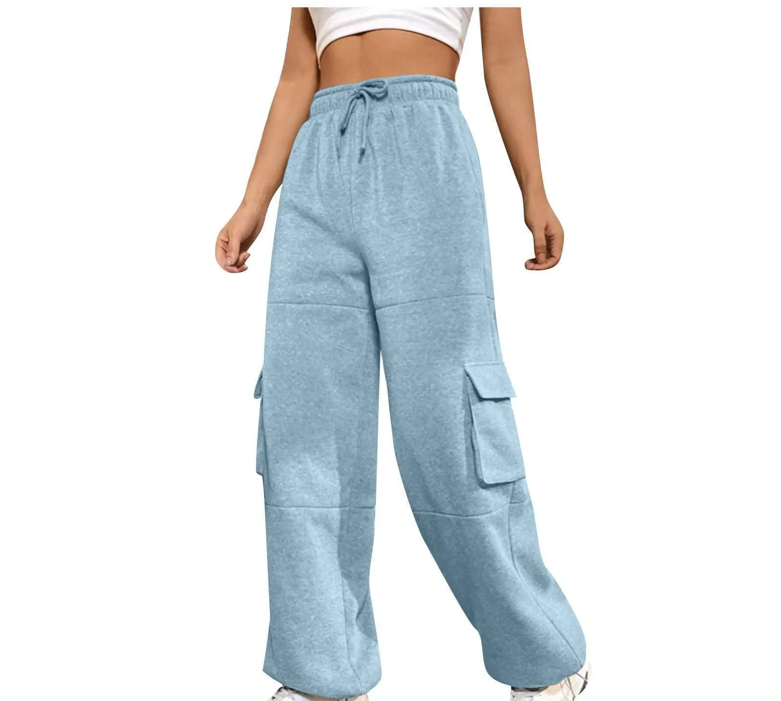 Ladies Elastic Waist Wide Leg Sweatpants 1056