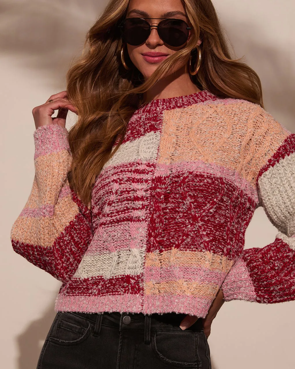 Leena Crochet Cable Knit Sweater