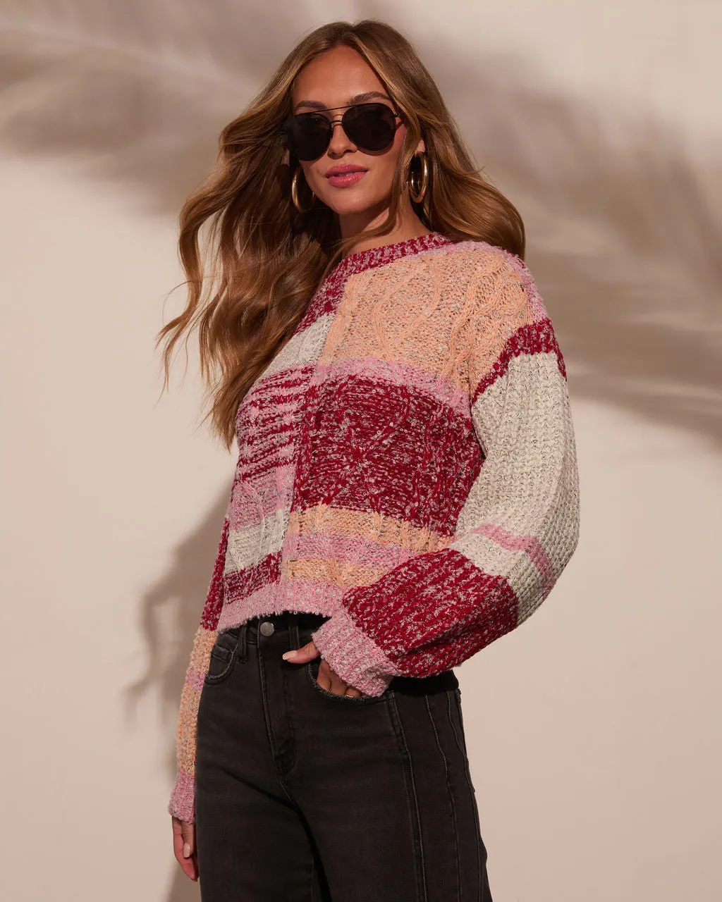 Leena Crochet Cable Knit Sweater