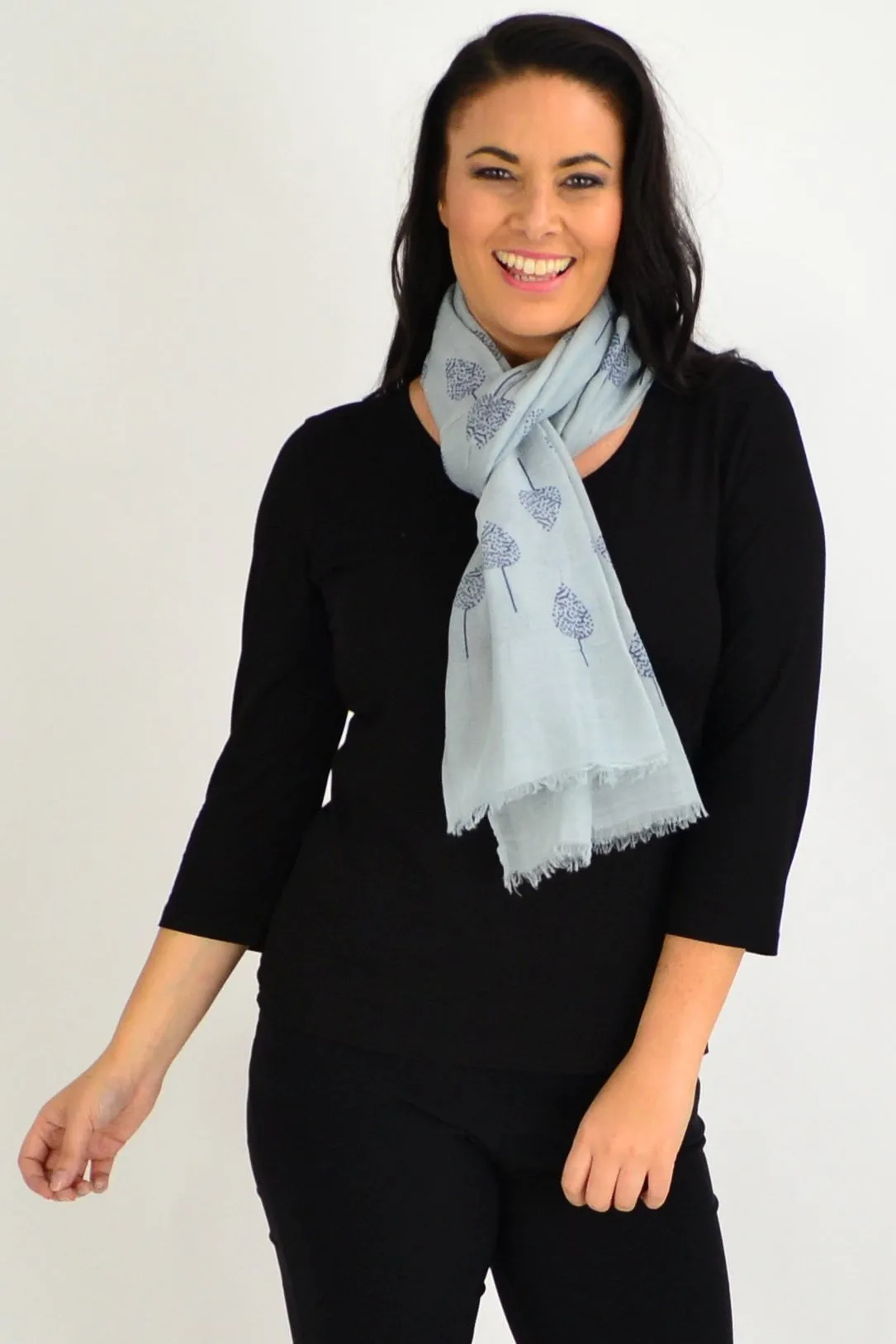 Lilac Leaf Grey Scarf