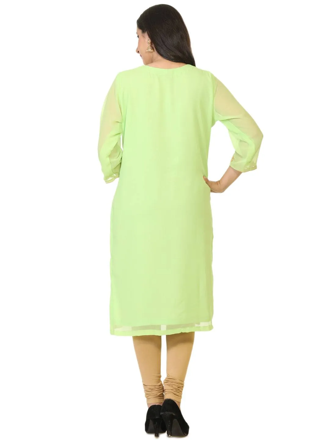 Long Party Wear Green Kurti / Tunic