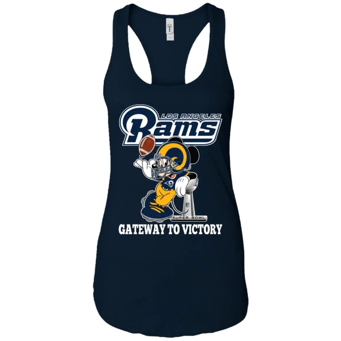 Los Angeles Rams Gateway To Victory Super Bowl 2019 Mickey Mouse Football Nfl Women Tank Top