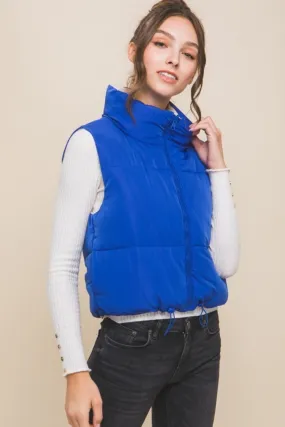 Love Tree Zip Up Cropped Contrast Reversible Vest