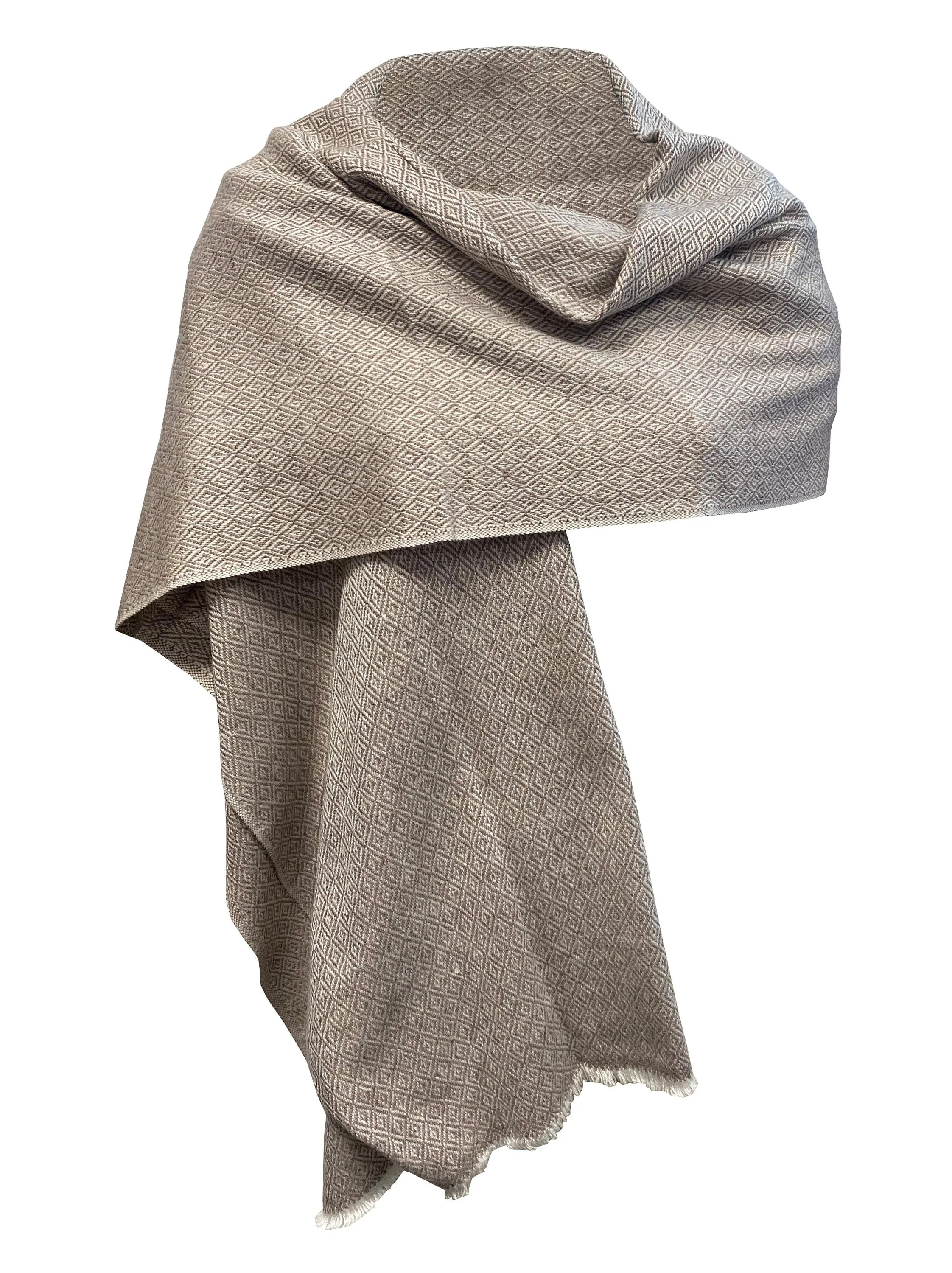 LUXURY HANDMADE CASHMERE scarf super soft light brown colour shawl unisex trending study blanket diamond print wrap high quality gift