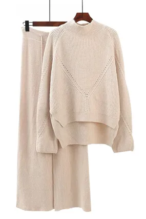 Magritte Ivory Cotton Sweater and Pants Set