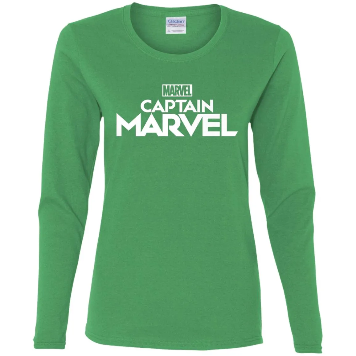 Marvel Captain Marvel Movie Logo White Women Long Sleeve Shirt