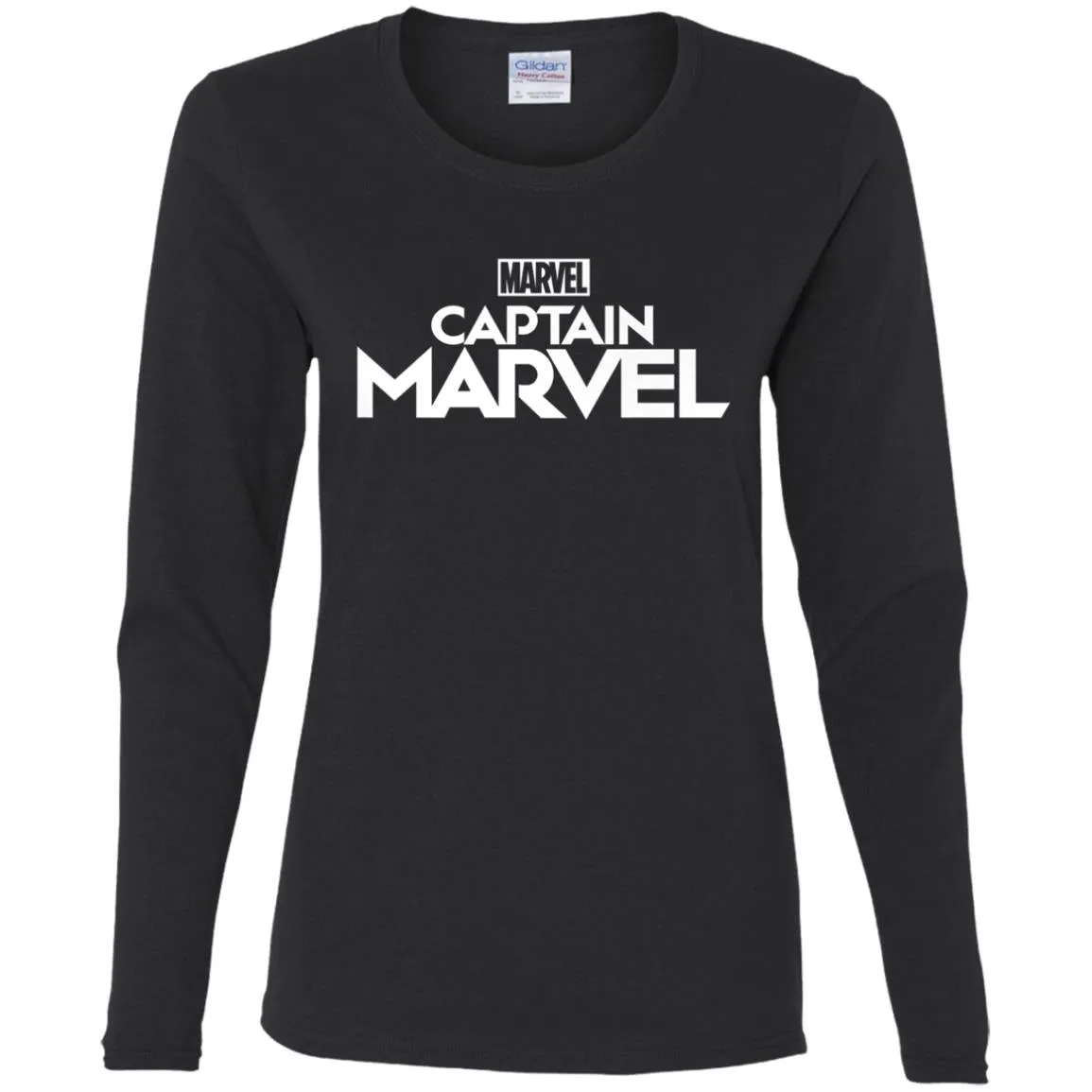 Marvel Captain Marvel Movie Logo White Women Long Sleeve Shirt