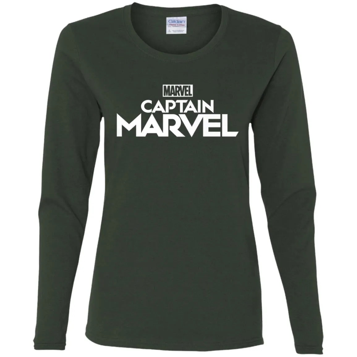 Marvel Captain Marvel Movie Logo White Women Long Sleeve Shirt