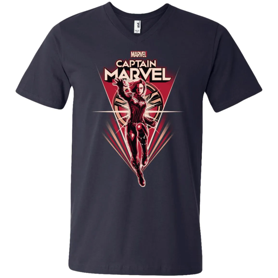 Marvel Captain Marvel Retro Style Flight Men V-Neck T-Shirt