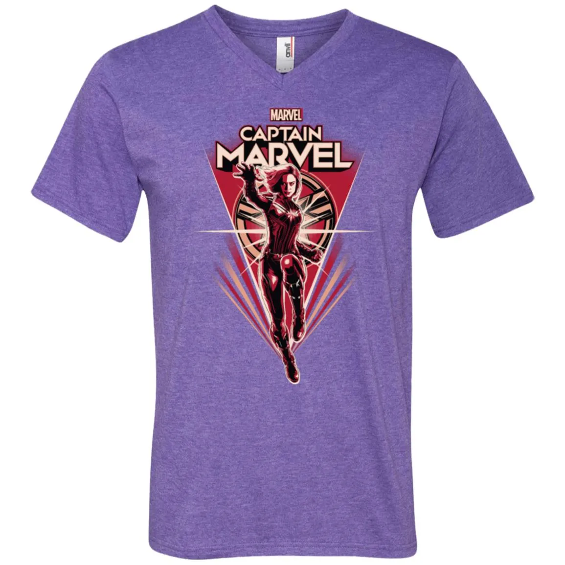 Marvel Captain Marvel Retro Style Flight Men V-Neck T-Shirt