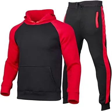 Men's Athletic Sweatshirt Tracksuit Pullover Hoodie Jogging Pants 2 Pieces Set