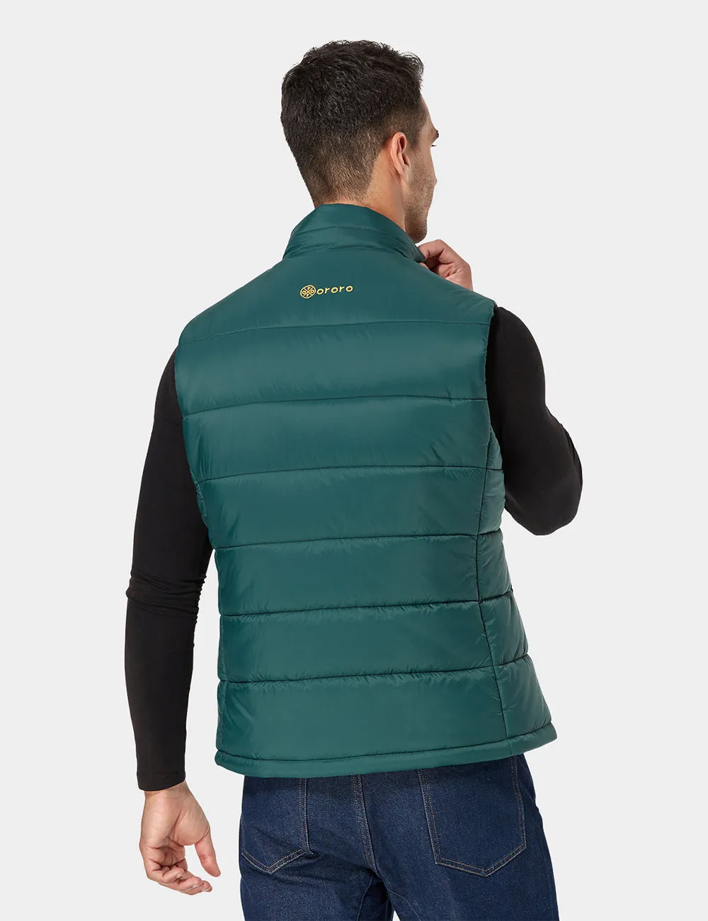 Men's Classic Heated Vest - Grey / Green & Yellow