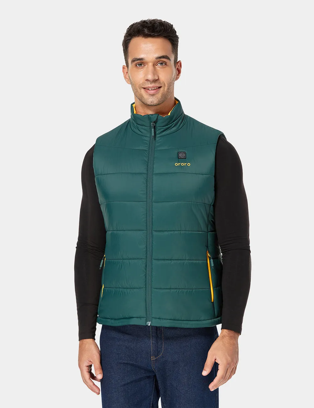 Men's Classic Heated Vest - Grey / Green & Yellow