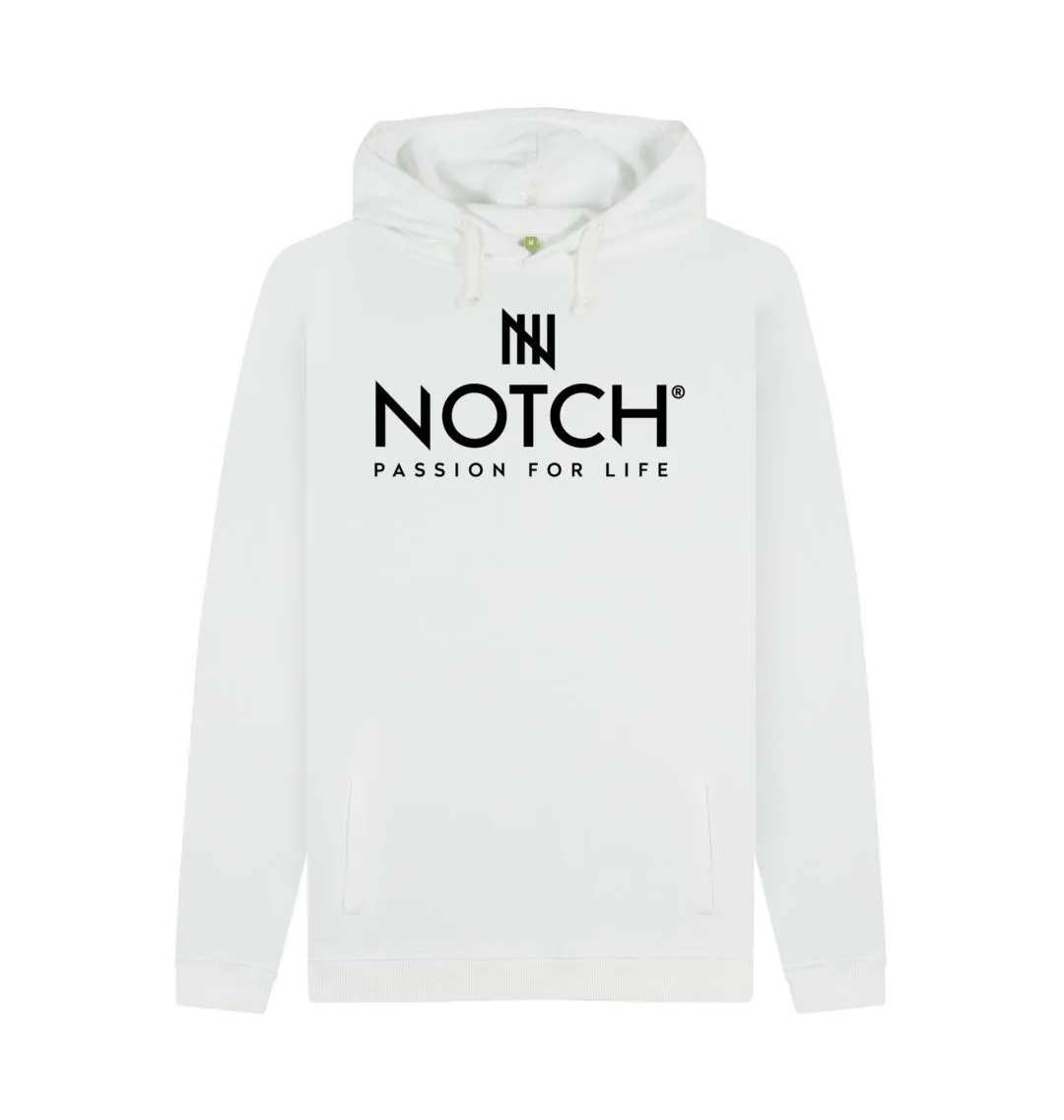 Men's Notch Logo White Hoodie