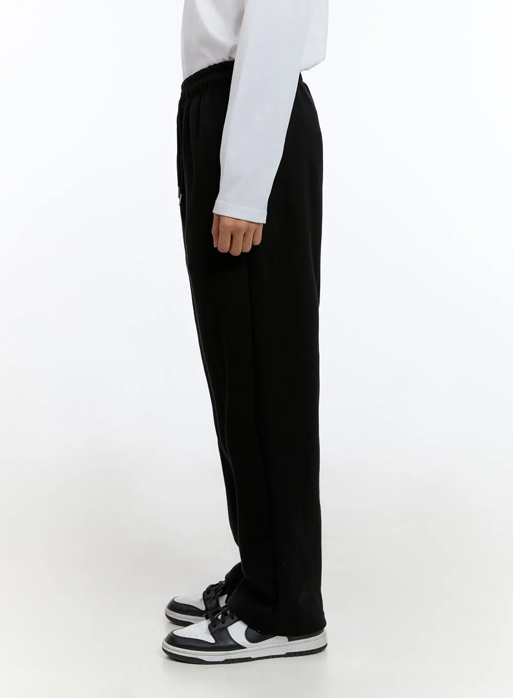 Men's Relaxed Fit Cotton Sweatpants (Black) IS412