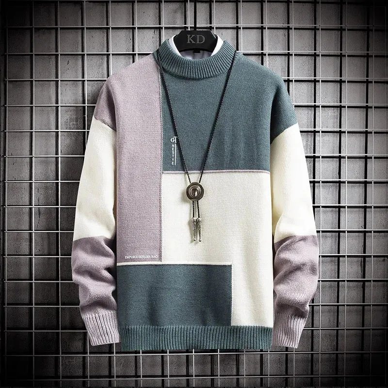 Men's sweater of vintage and hip-hop style