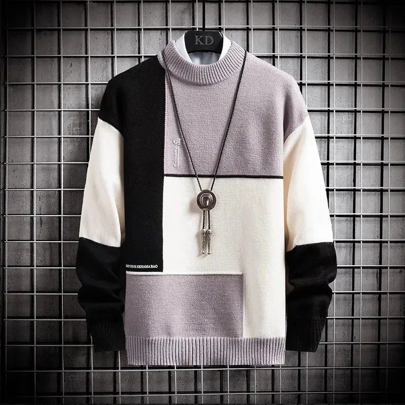 Men's sweater of vintage and hip-hop style