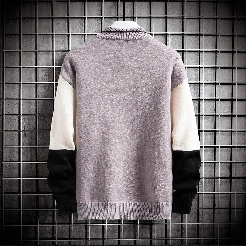 Men's sweater of vintage and hip-hop style