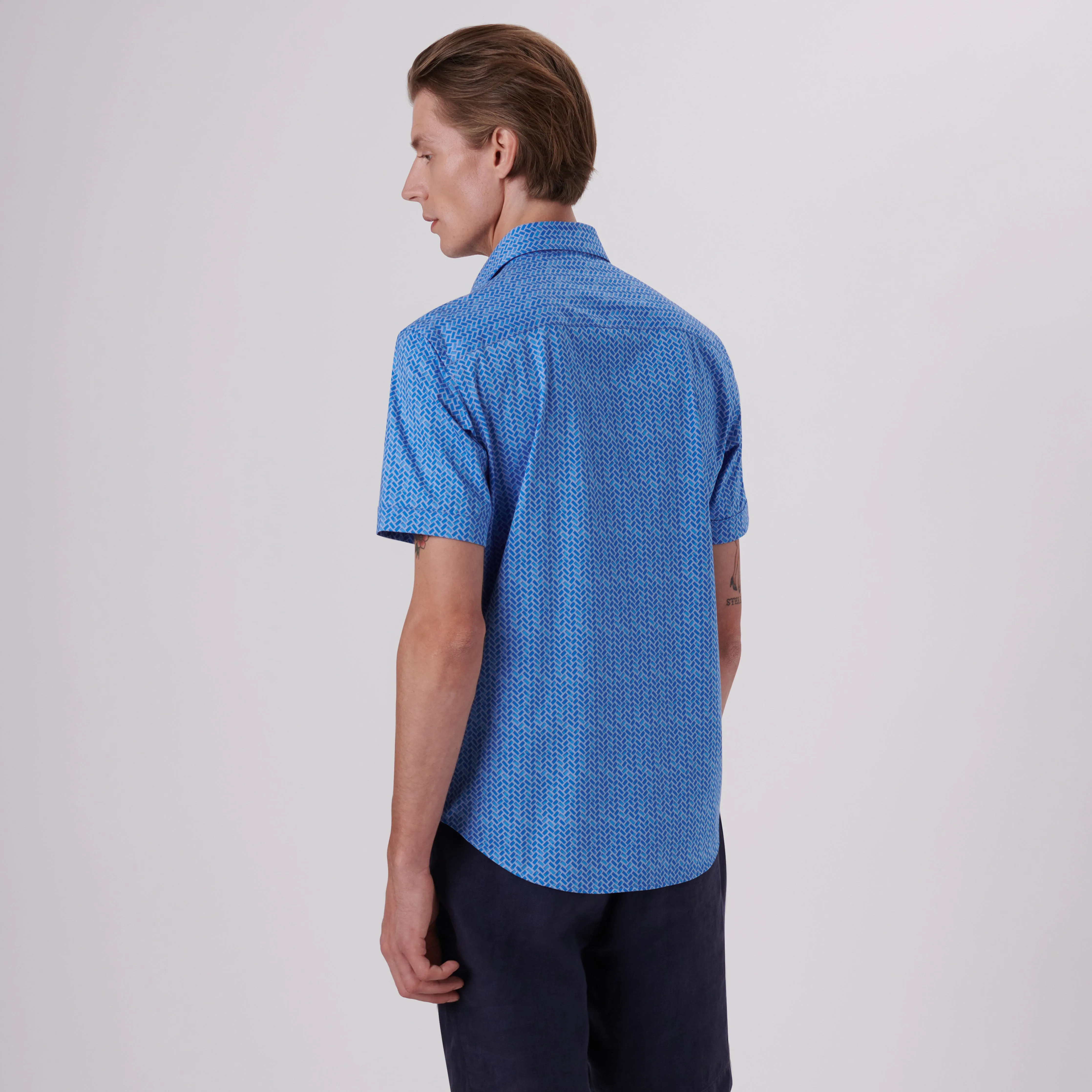 Miles Geometrical Print OoohCotton Short Sleeve Shirt