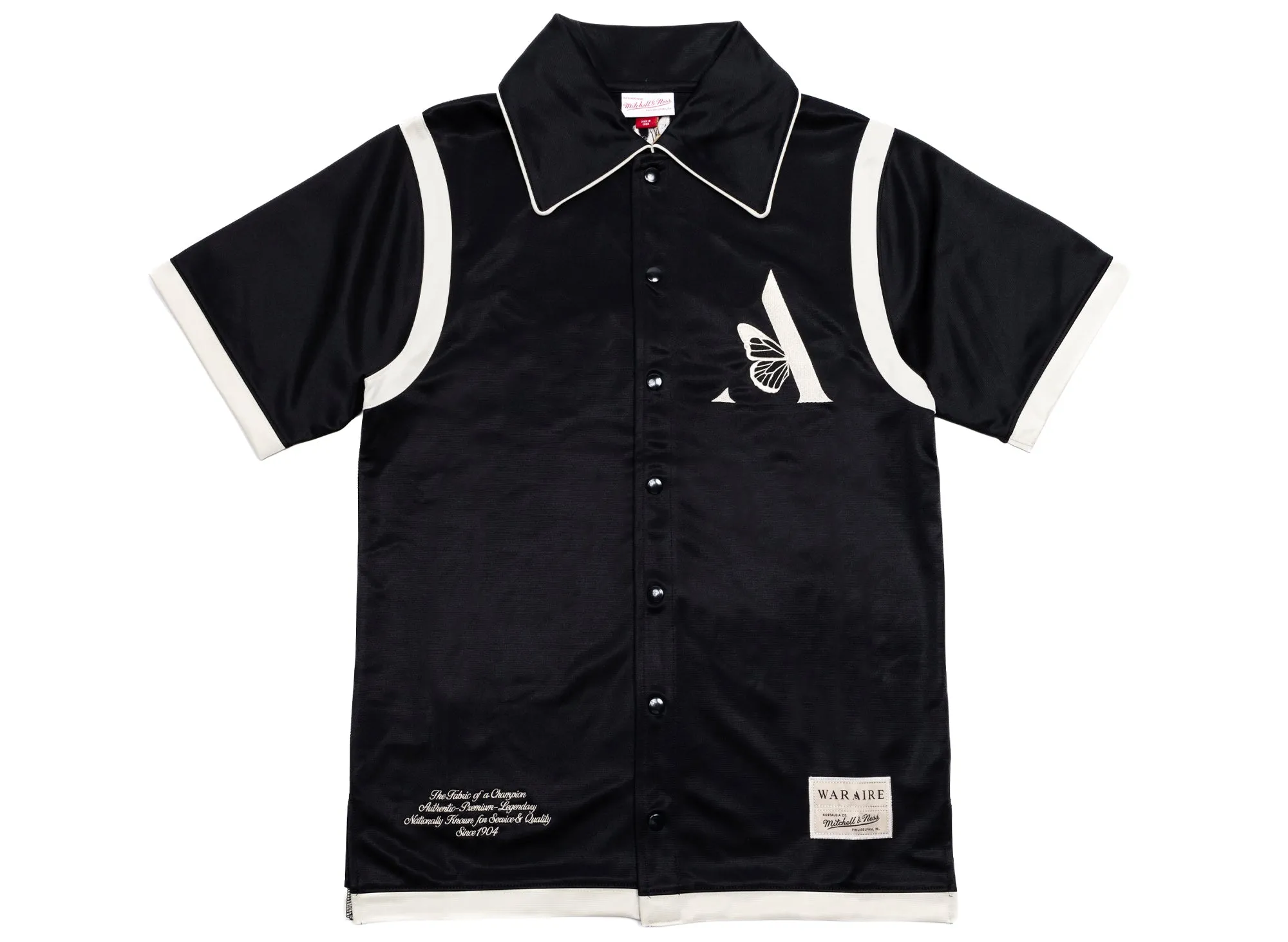 Mitchell & Ness x Waraire Full Snap Shooting Shirt in Black