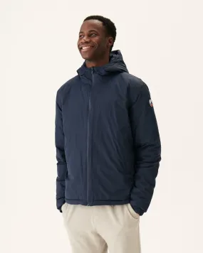 Navy Bergen reversible hooded puffer jacket