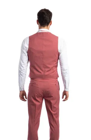 New Coral Rose Ultra Slim Fit 3 Piece Suit by Tazio