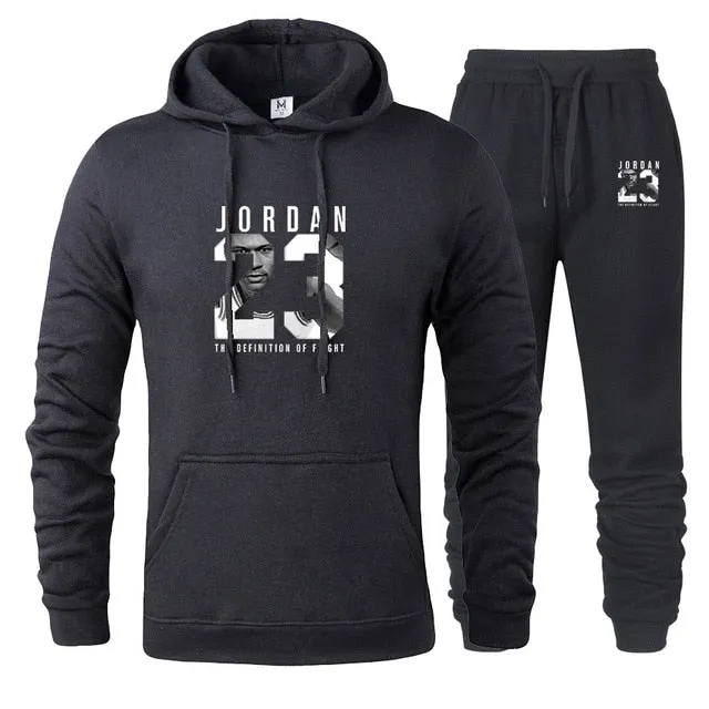 New Men Hoodies Suit Jordan 23 Tracksuit Sweatshirt Suit Fleece Hoodie Sweat pants Jogging Homme Pullover 3XL Sporting Suit Male