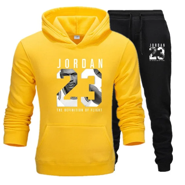 New Men Hoodies Suit Jordan 23 Tracksuit Sweatshirt Suit Fleece Hoodie Sweat pants Jogging Homme Pullover 3XL Sporting Suit Male