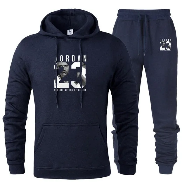 New Men Hoodies Suit Jordan 23 Tracksuit Sweatshirt Suit Fleece Hoodie Sweat pants Jogging Homme Pullover 3XL Sporting Suit Male