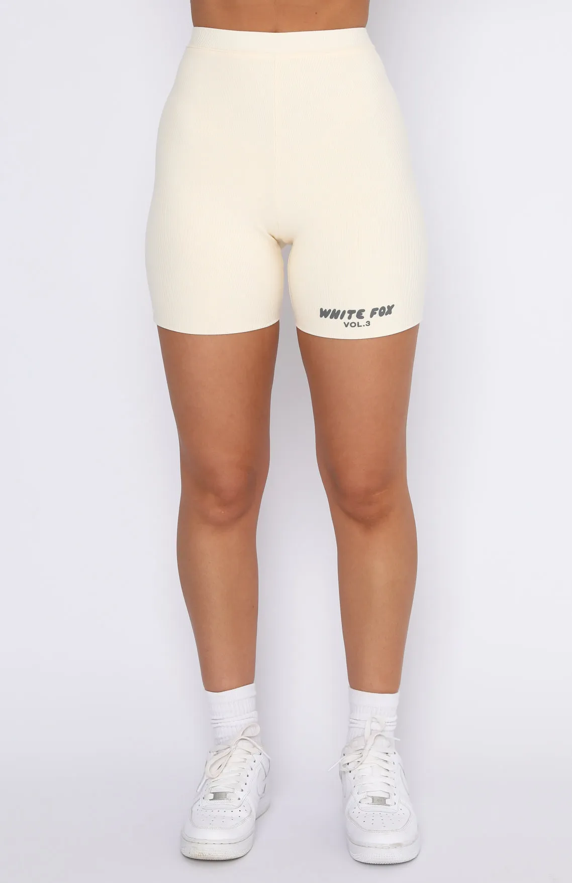 Offstage Ribbed Bike Shorts Vanilla