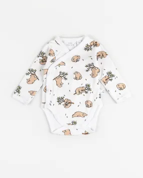 Organic cotton kimono bodysuit - Bear