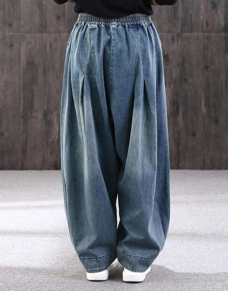 Pleated Baggy Harem Jeans