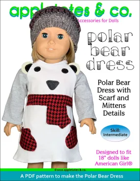 Polar Bear Dress 18 Inch Doll Sewing Pattern