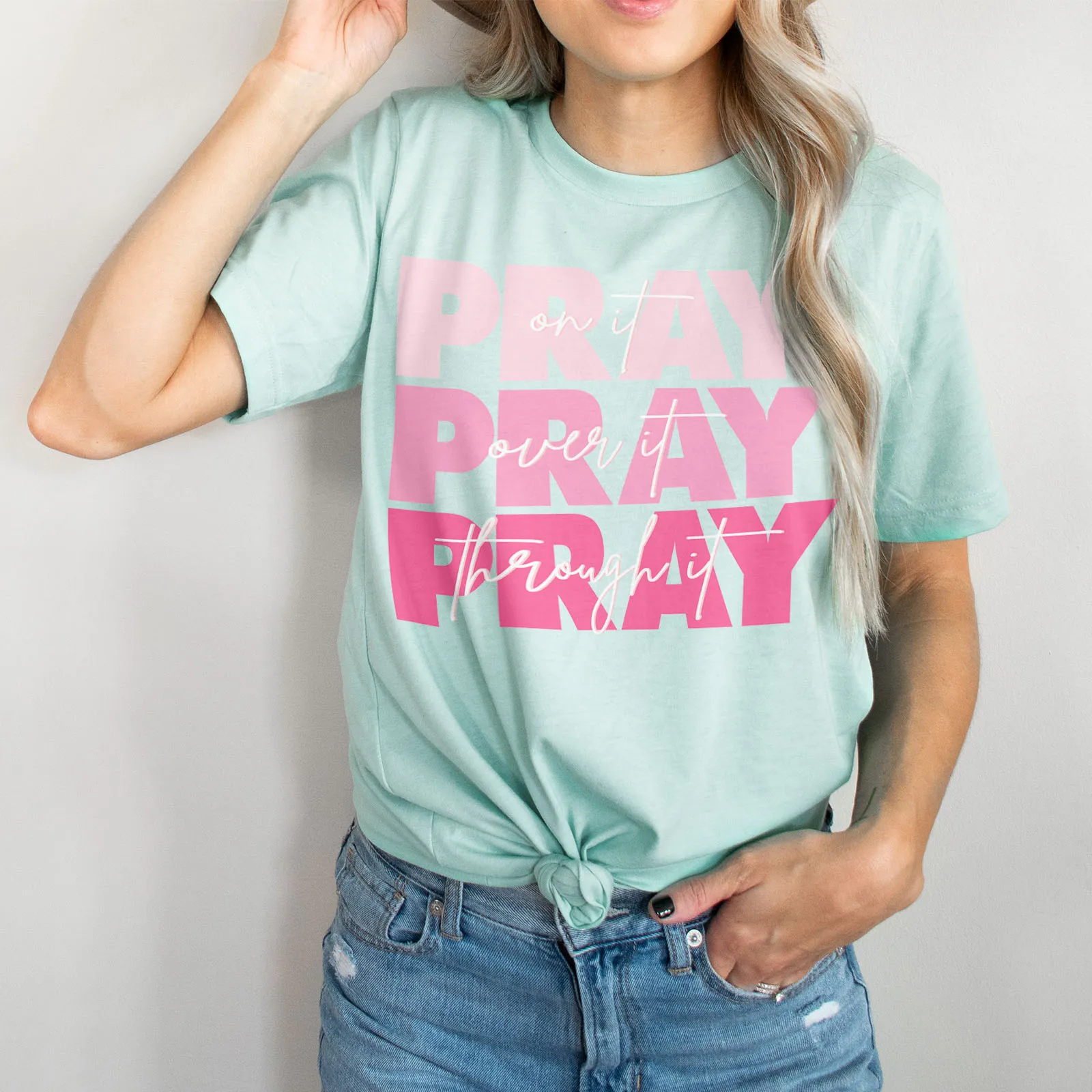 Pray On It Tee - Pink