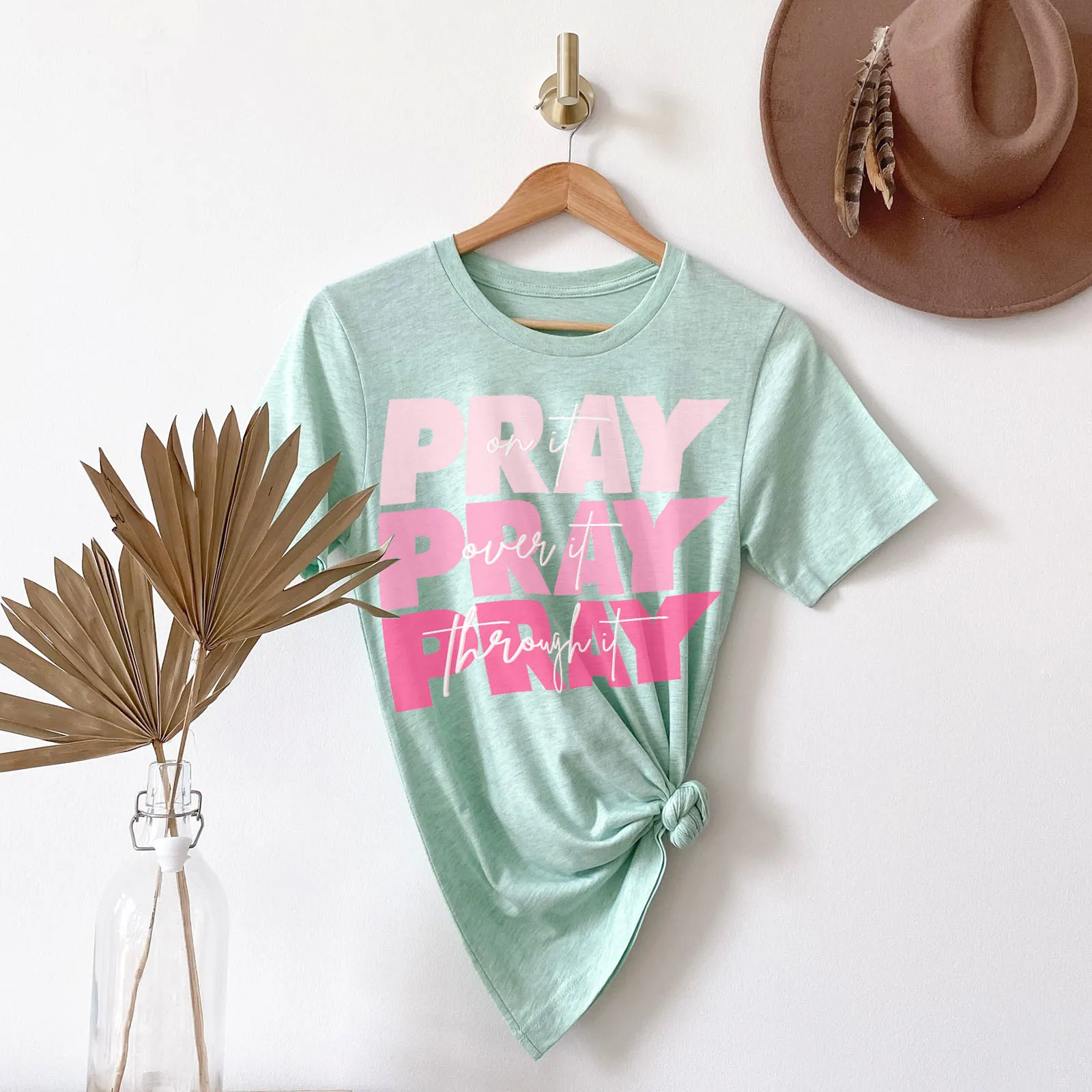 Pray On It Tee - Pink