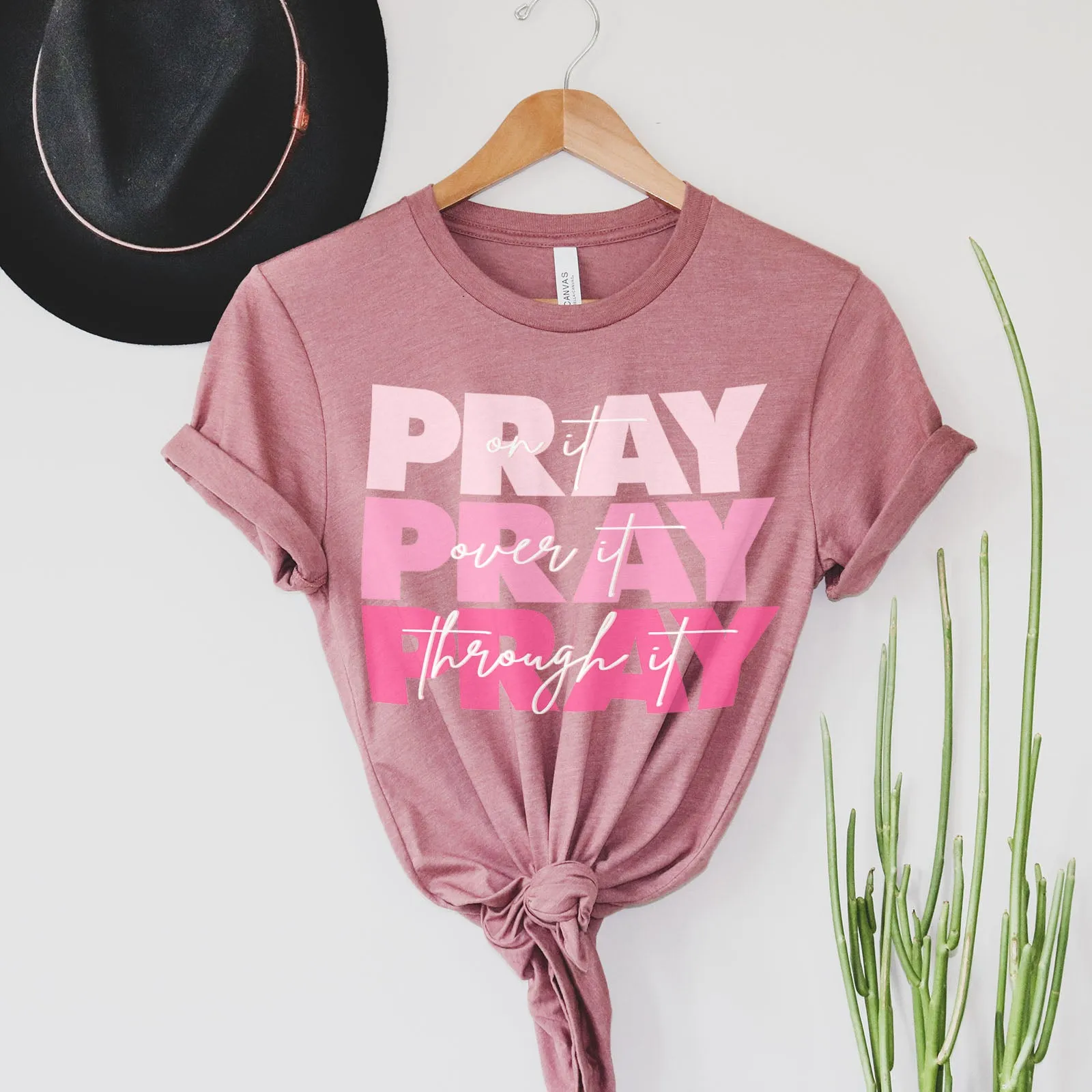 Pray On It Tee - Pink