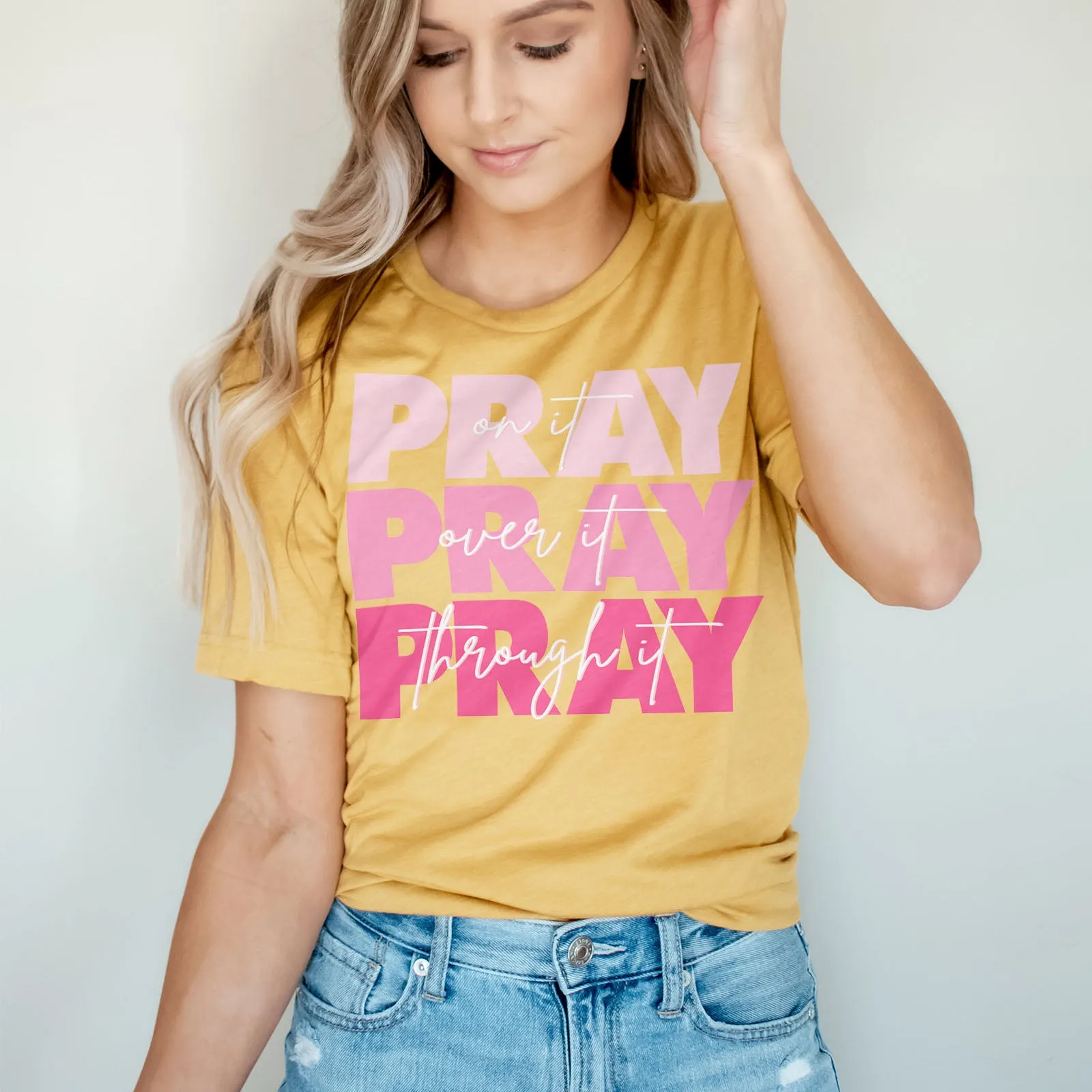 Pray On It Tee - Pink