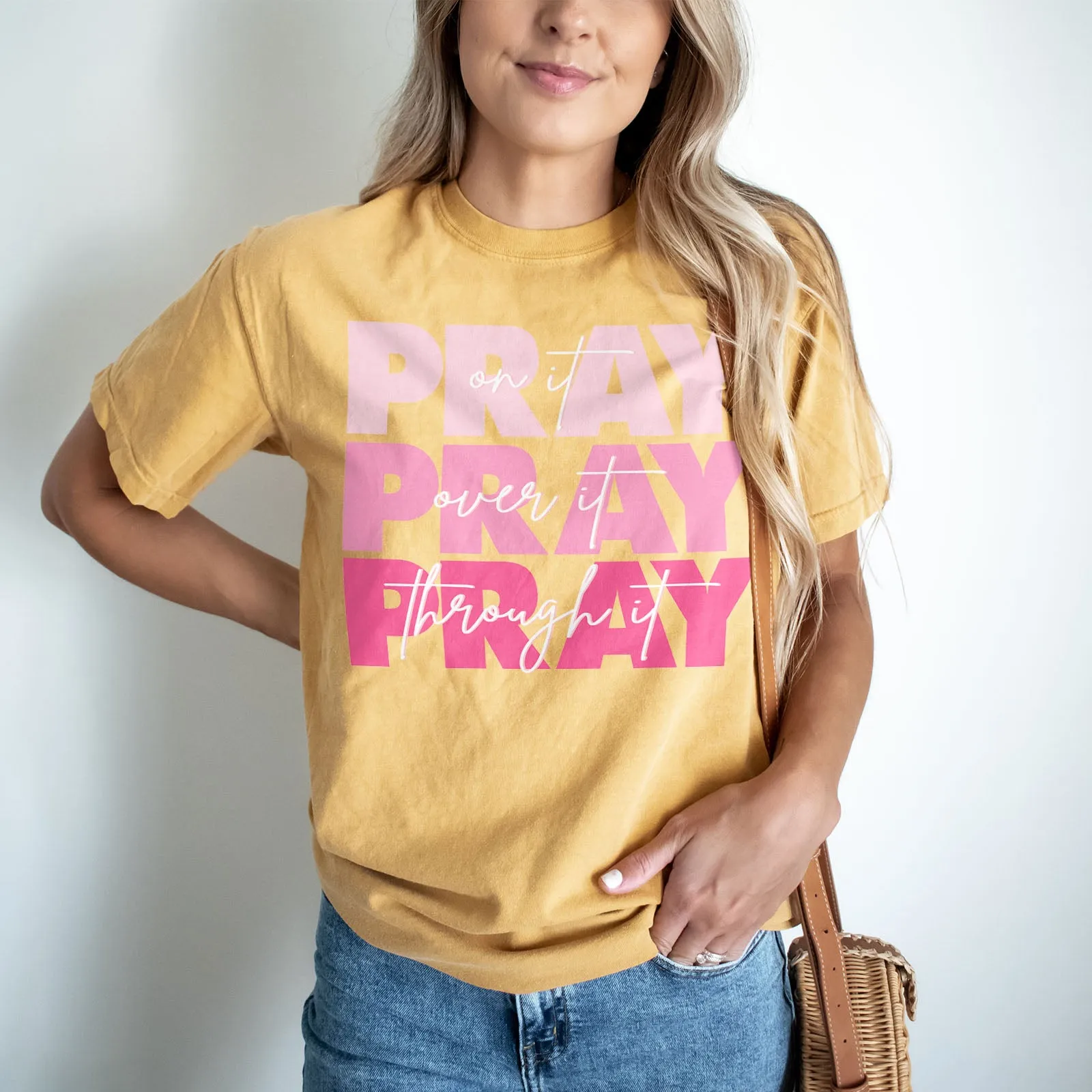 Pray On It Tee - Pink