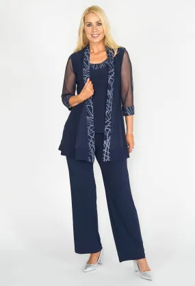 R AND M Richards Navy Glitz Three Piece