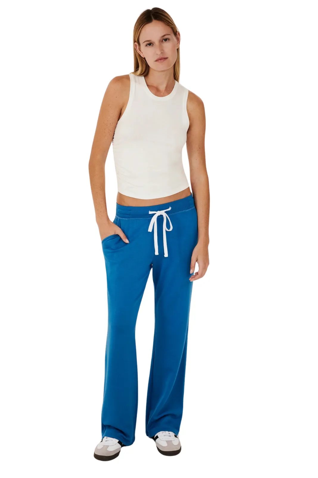 Raven Fleece Full Length Sweatpant, Stone Blue