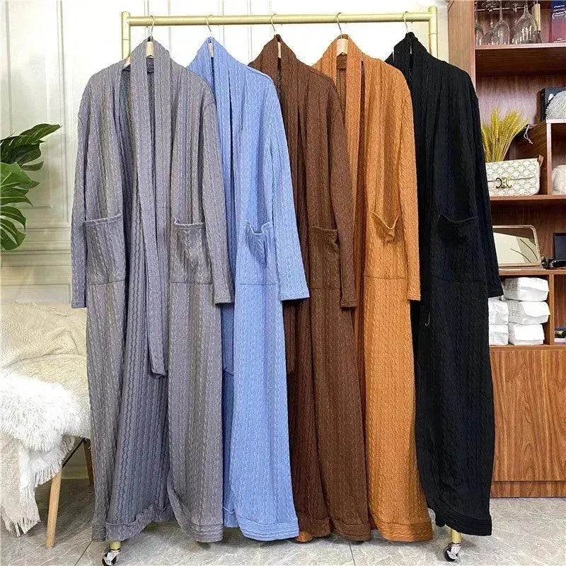 Round Edge Cardigan Sweater Arab  Long Jacket