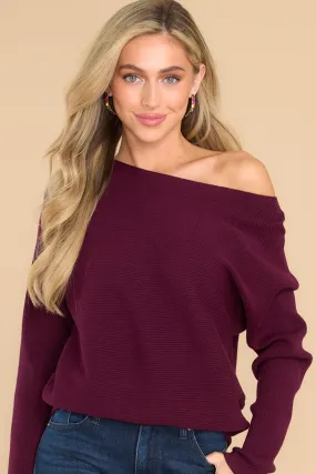 Same Old Song Dark Purple Ribbed Sweater