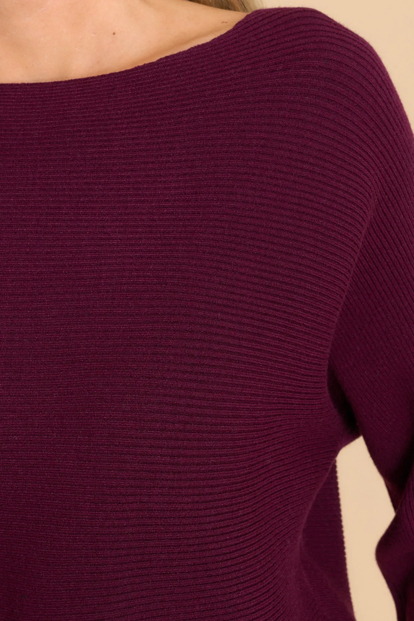 Same Old Song Dark Purple Ribbed Sweater