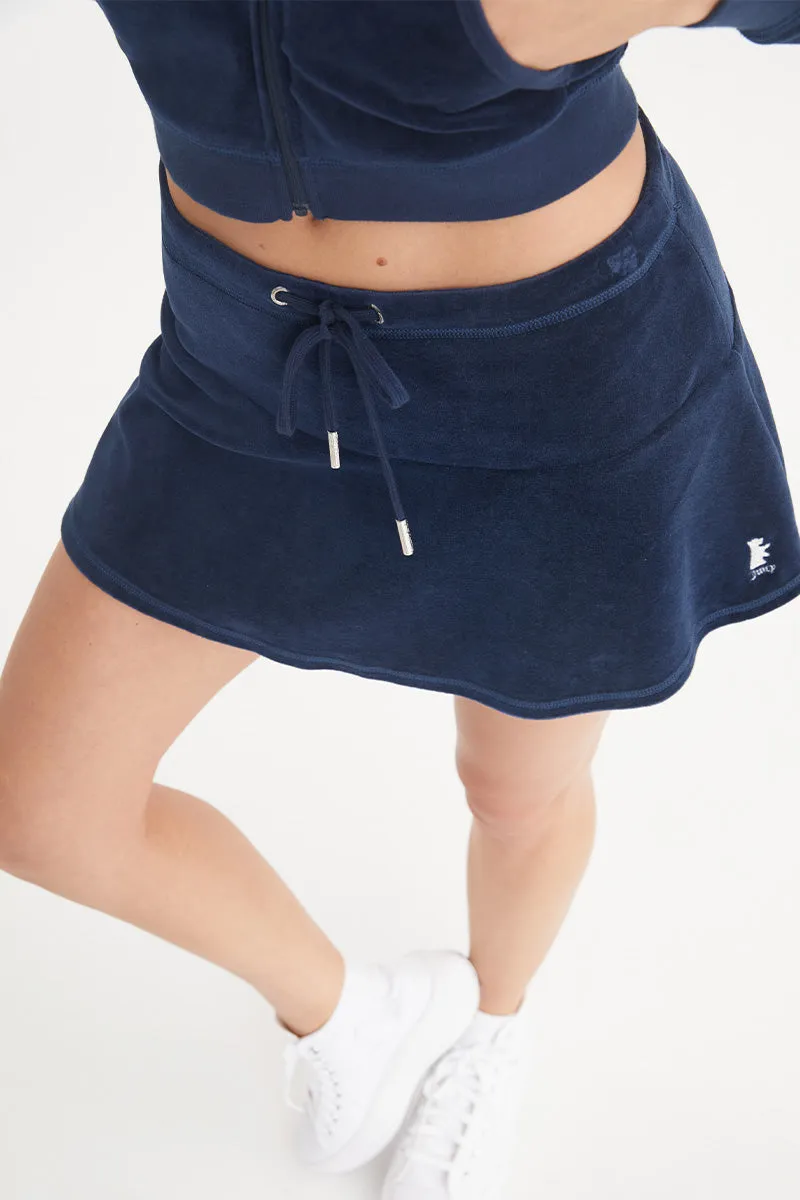 Scottie Cotton Velour Mini Skirt