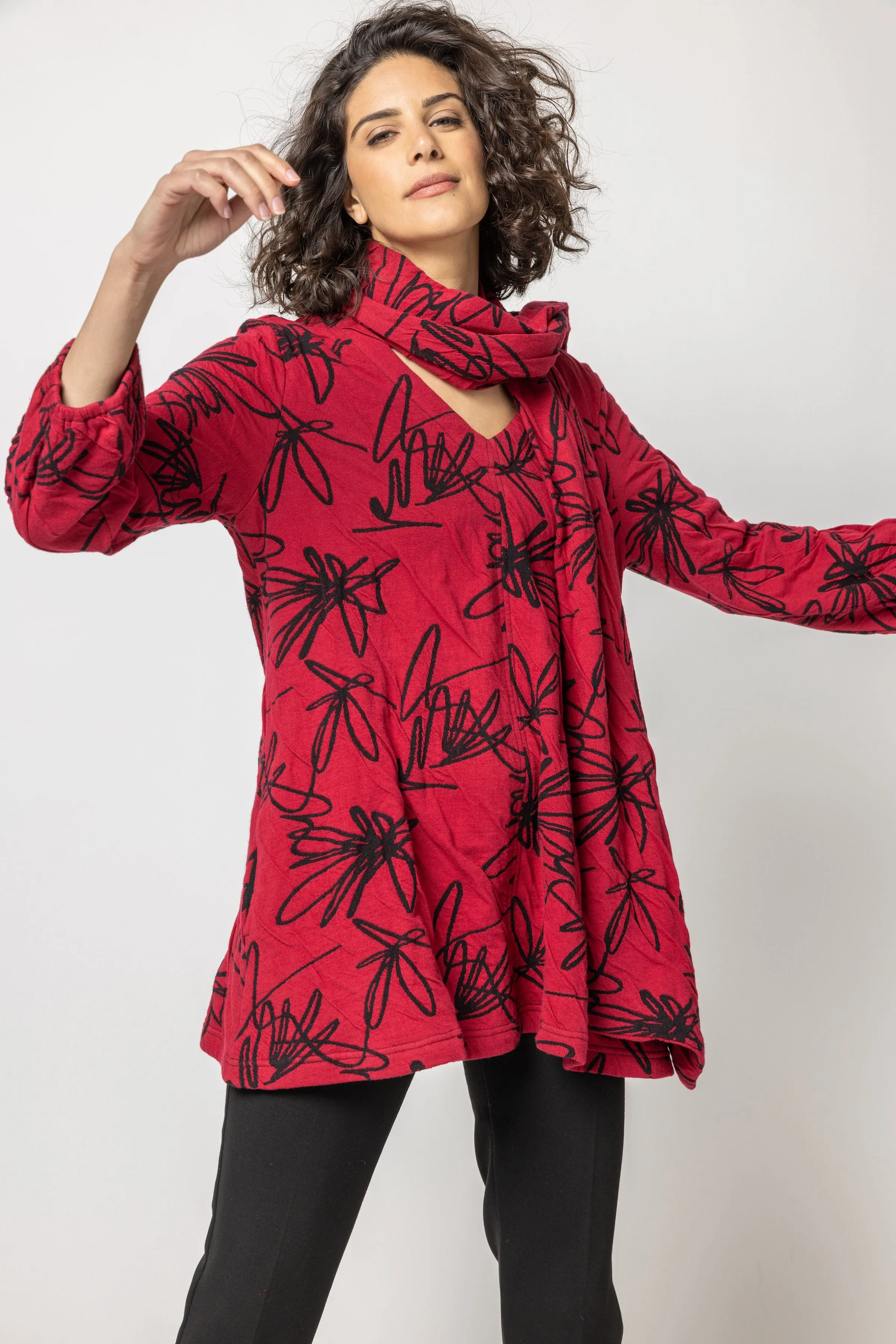 Scribble Weave Tunic with Scarf