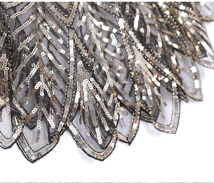 Sequin Beaded Evening Cape 1920s Fringed Shawl Wraps Wedding Bridal Shawl Scarf