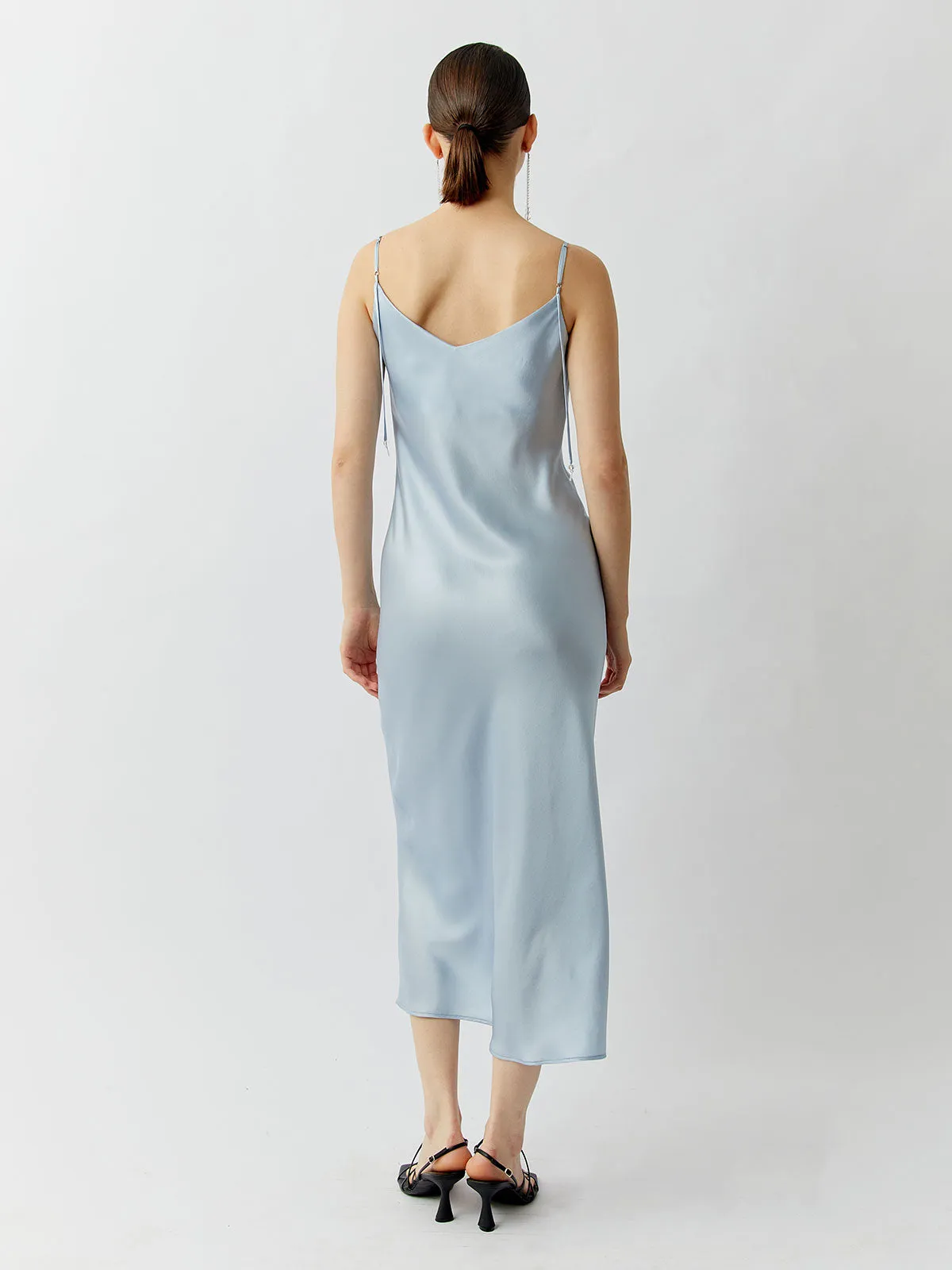 SILKINC Crystal Bias Cut V-Neck Long Slip Dress (Spirit slip)